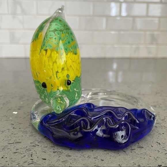 Art Glass Flounder Fish Figurine Paperweight Decor - Picture 1 of 11